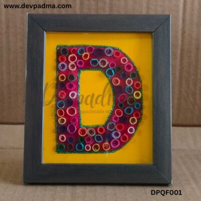 Handcrafted Quilling Art – Framed Initial “D” Wall Decor