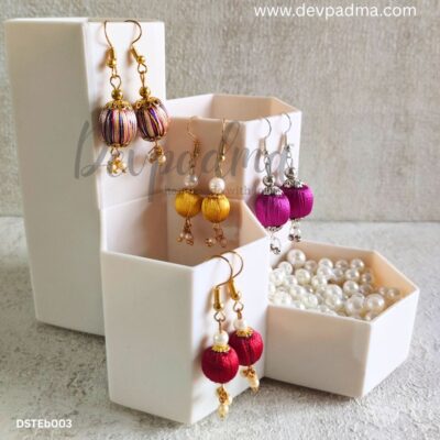 Handmade Silk Thread Earrings – Set of 4 Vibrant Pairs