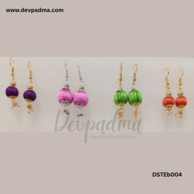 Silk Thread Earrings Combo – Set of 4 Elegant Pairs