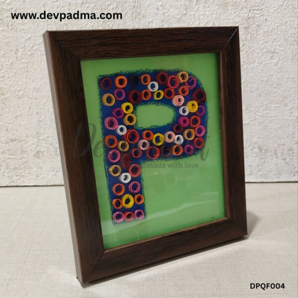 Handcrafted Quilling Initial "P" Wall & Desk Frame - Image 2
