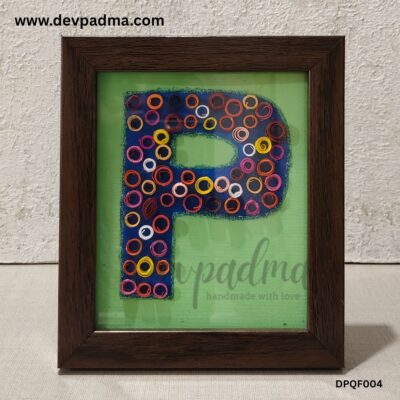 Handcrafted Quilling Initial "P" Wall & Desk Frame