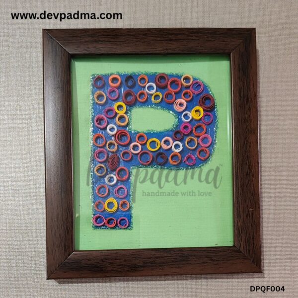 Handcrafted Quilling Initial "P" Wall & Desk Frame - Image 3