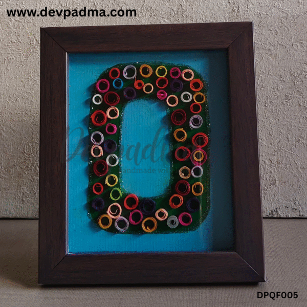 Handcrafted Quilling Initial "O" Wall & Desk Frame - Image 4