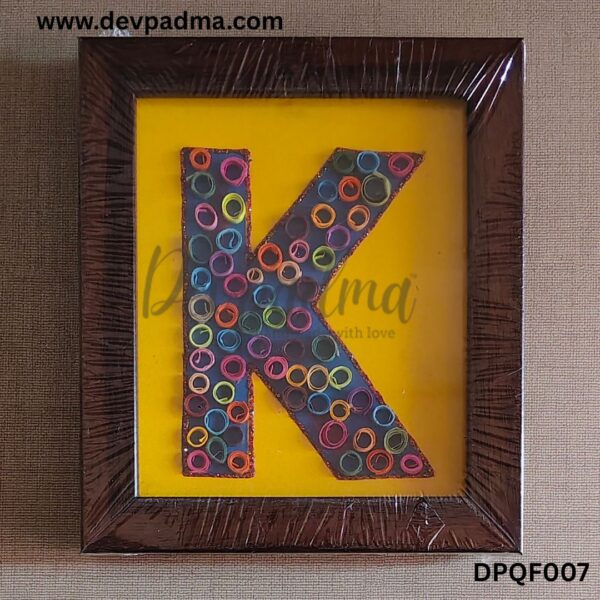 Handcrafted Quilling Initial "K" Wall & Desk Frame - Image 2