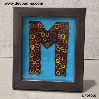 Handcrafted Quilling Initial "M" Wall & Desk Frame