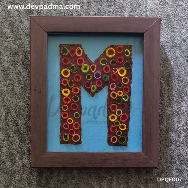 Handcrafted Quilling Initial "M" Wall & Desk Frame - Image 2