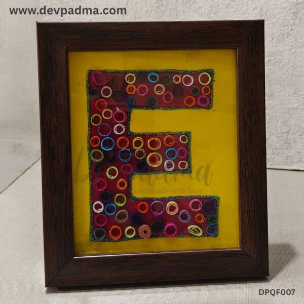 Handcrafted Quilling Initial "E" Wall & Desk Frame - Image 3