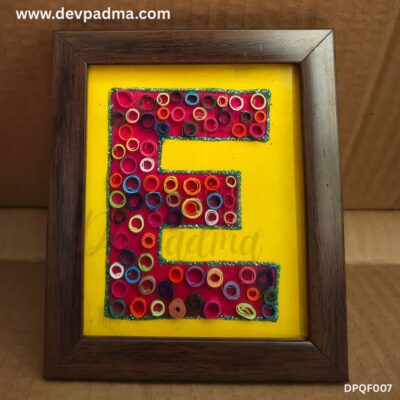 Handcrafted Quilling Initial "E" Wall & Desk Frame
