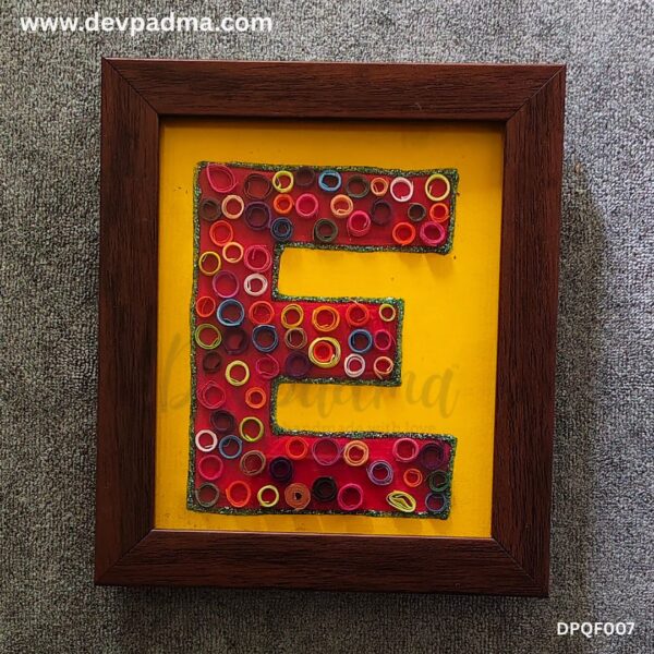 Handcrafted Quilling Initial "E" Wall & Desk Frame - Image 2