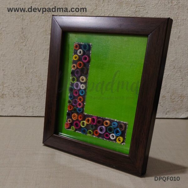 Handcrafted Quilling Initial "L" Wall & Desk Frame - Image 2