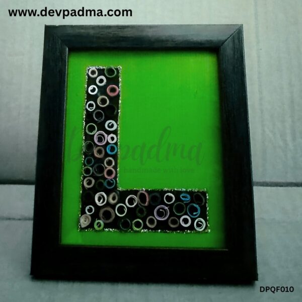 Handcrafted Quilling Initial "L" Wall & Desk Frame - Image 3
