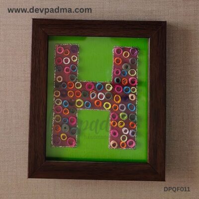Handcrafted Quilling Initial "H" Wall & Desk Frame