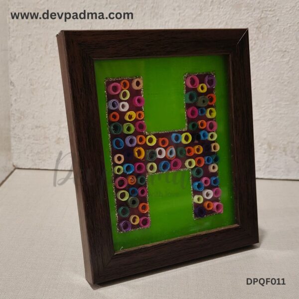 Handcrafted Quilling Initial "H" Wall & Desk Frame - Image 3