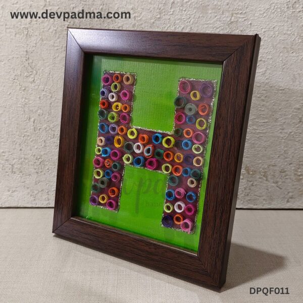 Handcrafted Quilling Initial "H" Wall & Desk Frame - Image 2